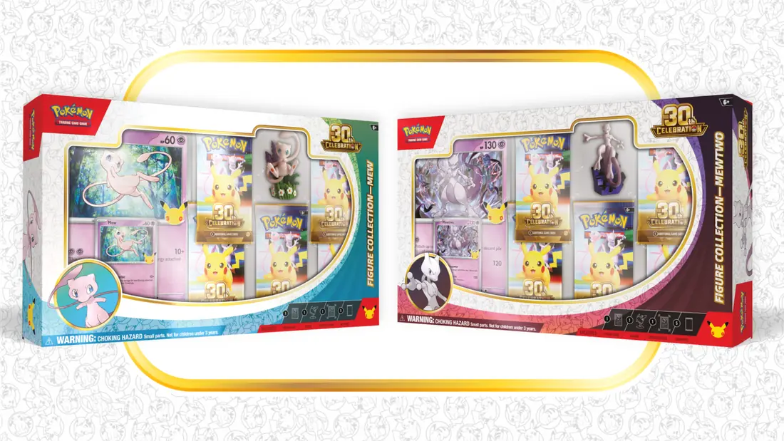 Pokémon TCG 30th Celebration Mew and Mewtwo figure collection box