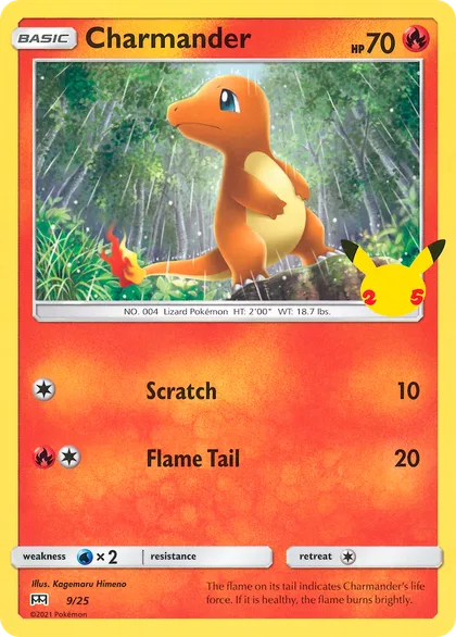Charmander card from the McDonald's 25th Anniversary set