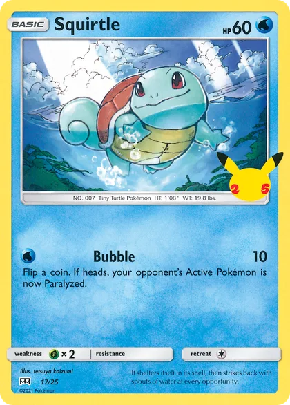 Squirtle card from the McDonald's 25th Anniversary set