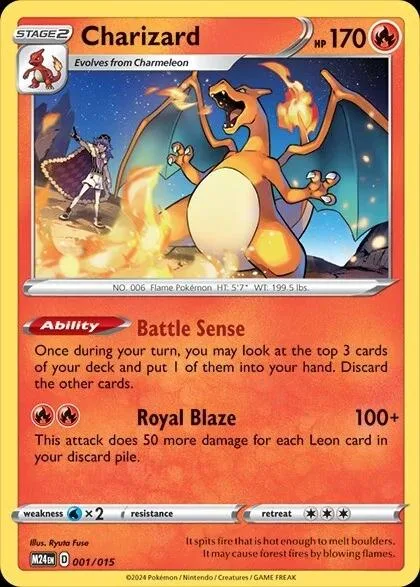 Charizard card from the McDonald's Dragon Discovery set, numbered 001/015