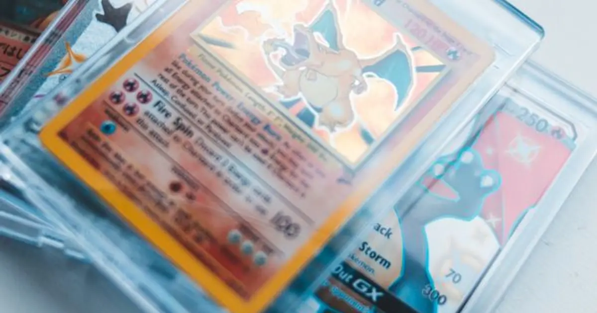 Vintage trading cards preserved in protective sleeves