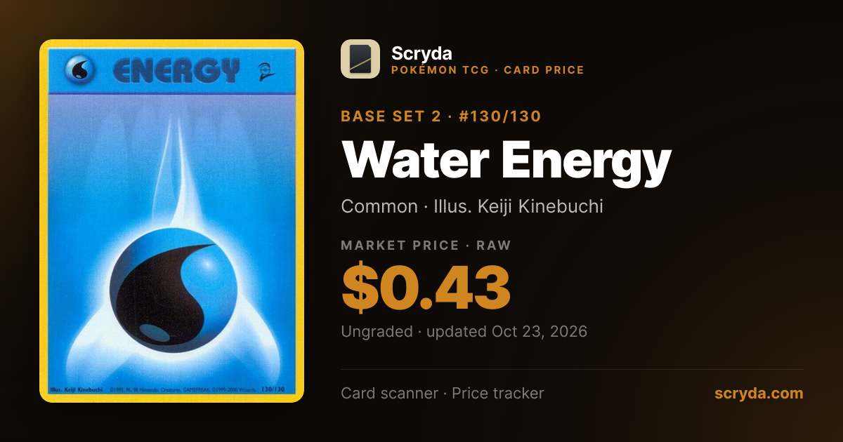 Water Energy #130/130 Price & Value 2026 — Base Set 2 | Scryda